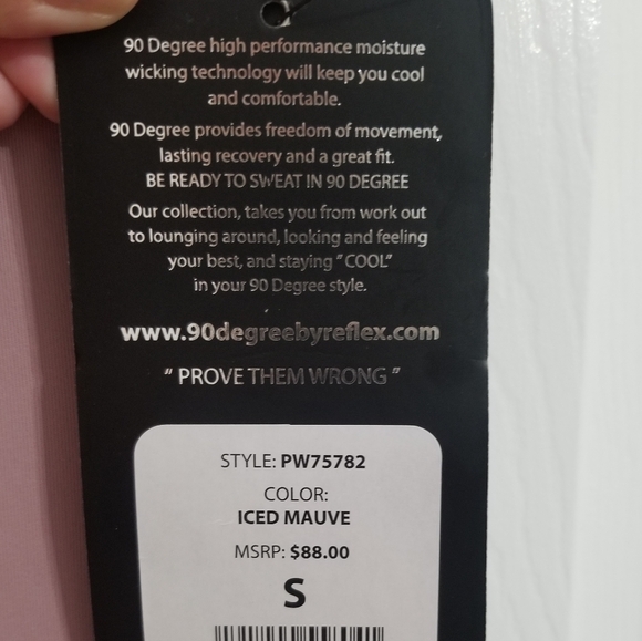 NWT 90 Degree by Reflex High Waist Ankle Leggings with Mesh Cutouts and Pockets - Picture 6 of 9